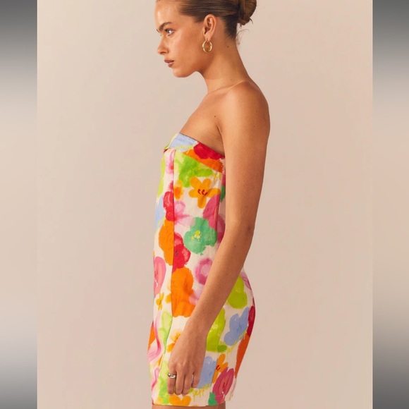 Peppermayo Exclusive - Skyscrapers Linen Mini Dress - Blurred Blossom - Picture 3 of 4